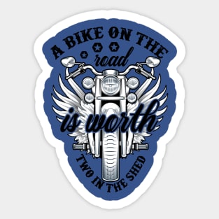 A bike on the road Sticker